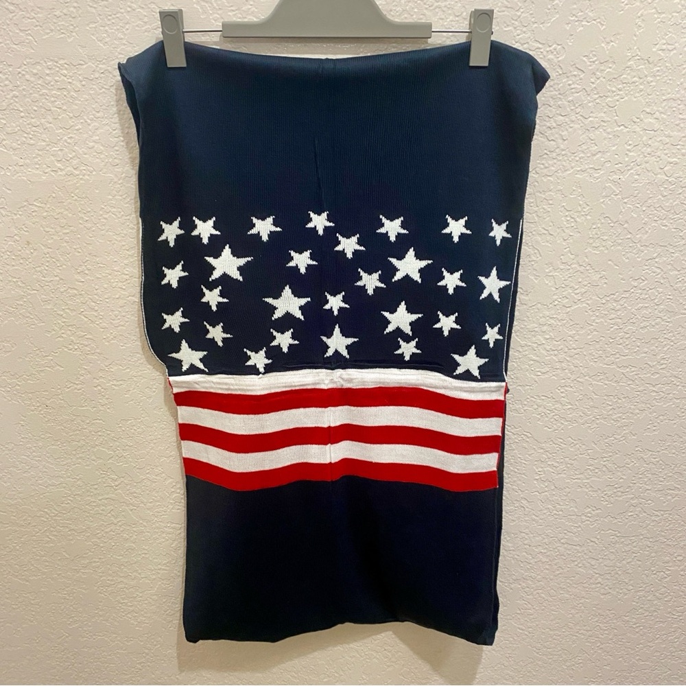 American Flag Patriotic Infinity Knit Scarf NWOT